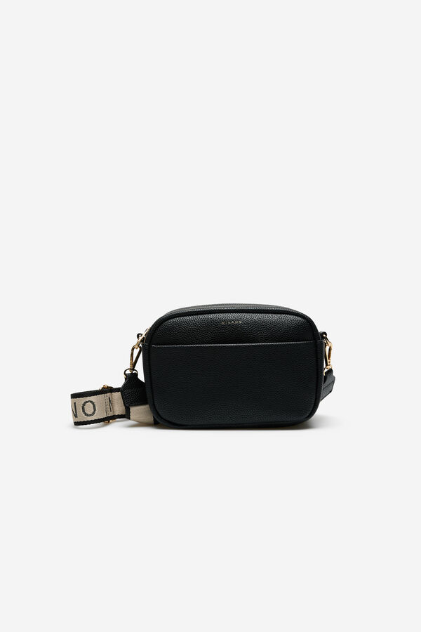 Milano Bolso efecto piel con cinta regulable Negro