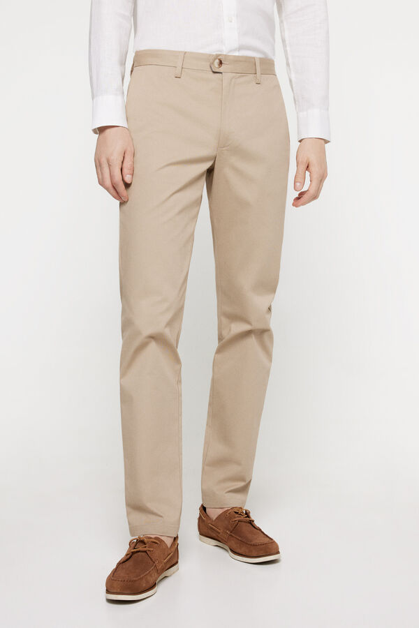 Fifty Outlet Chino Liso Vestir. Marfil