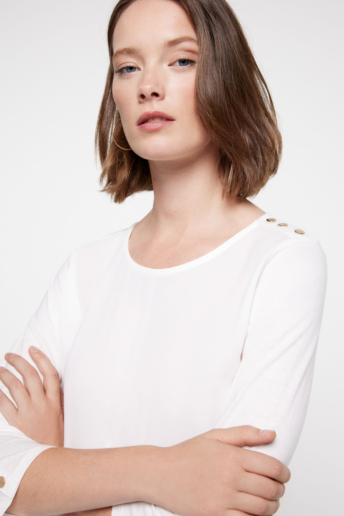 Milano Blusa Bimateria Botones