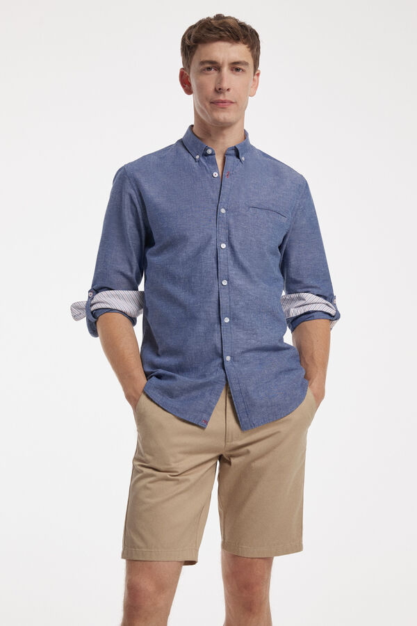 Fifty Outlet Camisa lisa Azul Oscuro