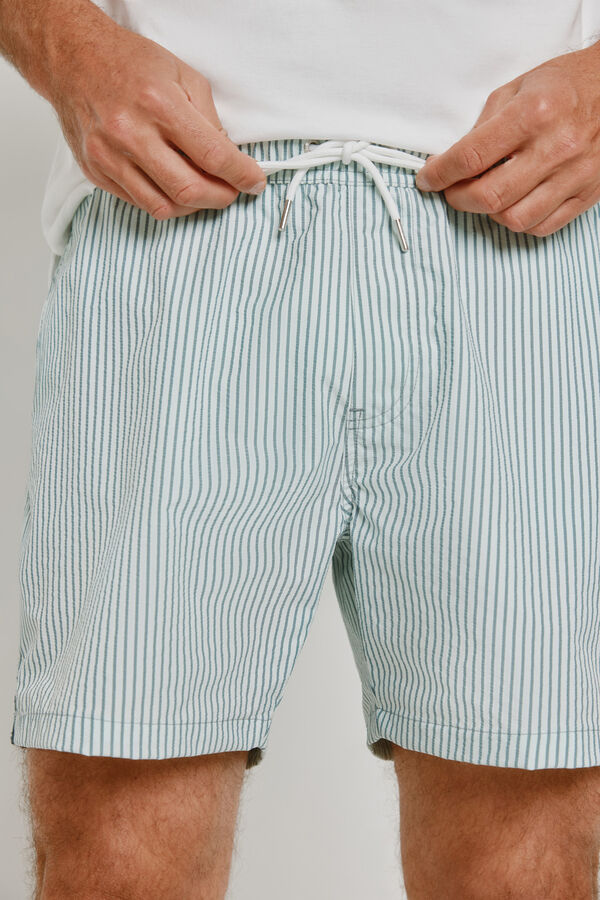 Pedro del Hierro Fato de banho &agrave;s riscas Azul