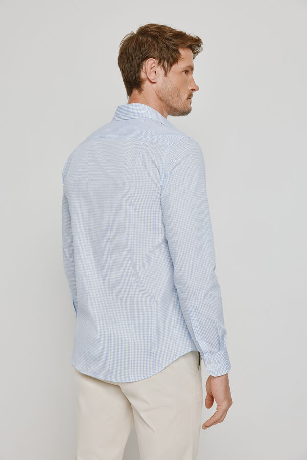 Milano Camisa cuadros manga larga Azul Claro