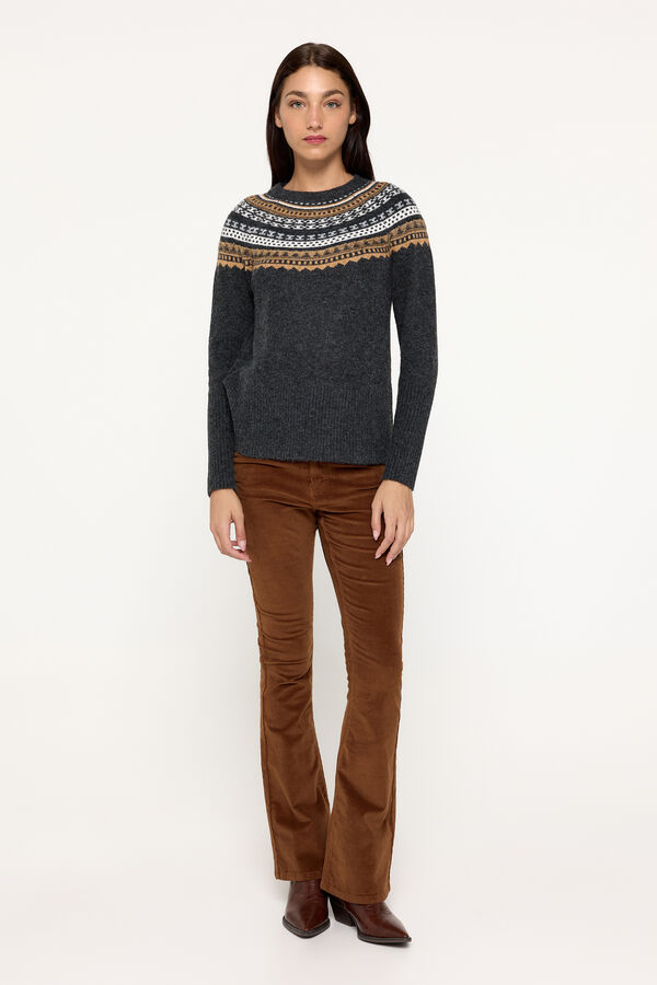 Milano Jersey con greca en el cuello Marengo