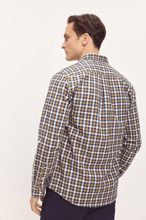 Milano Camisa Twill Xadrez vermelho