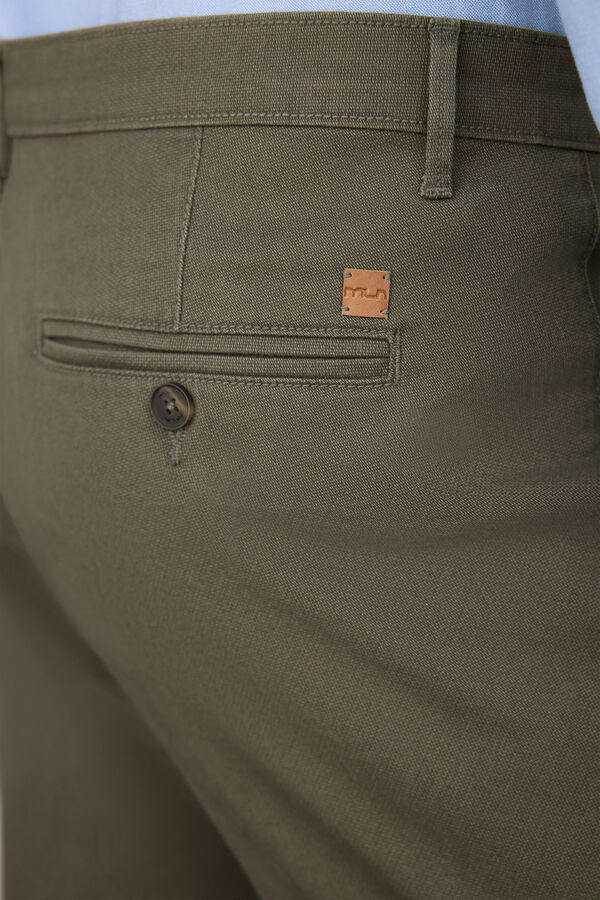 Milano Calças Chino Confortável Cáqui médio