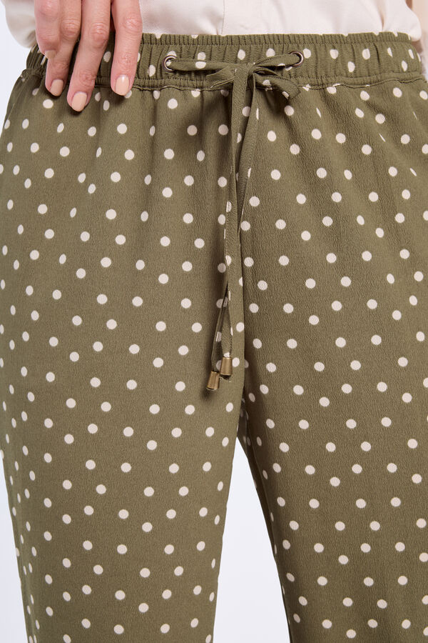 Milano Calças fluídas estampadas Cáqui escuro