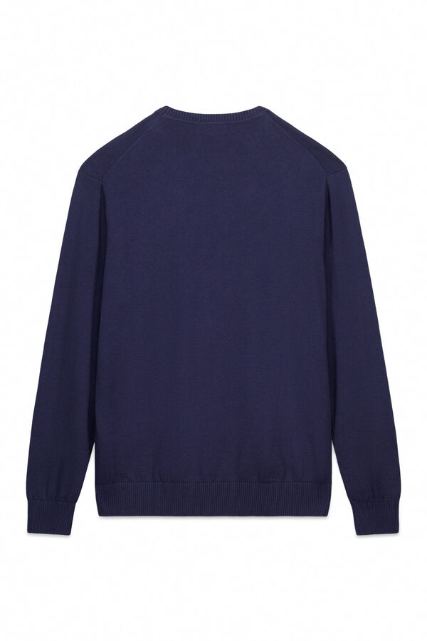 Pedro del Hierro Camisola com gola caixa e logo Marinho