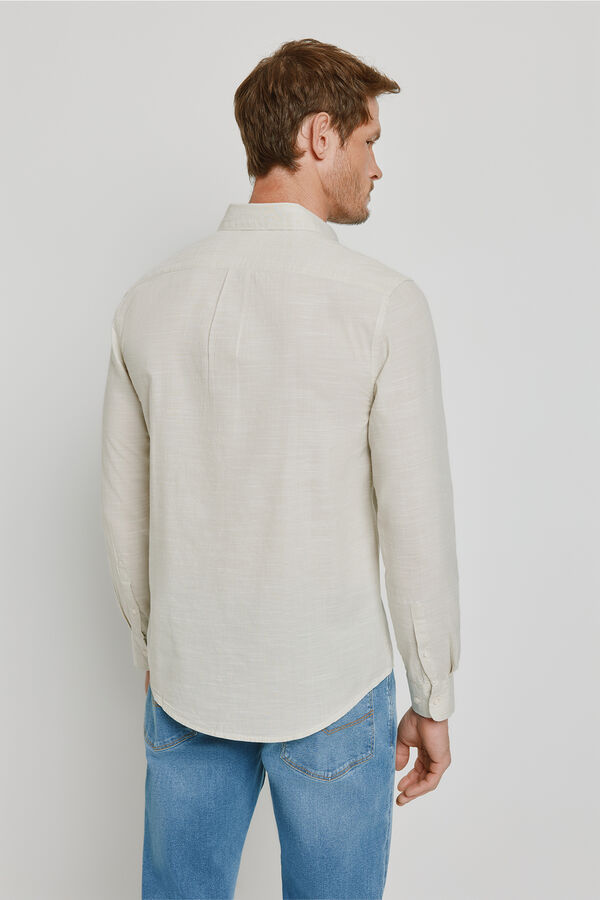 Milano Camisa lisa de manga comprida Cinza claro