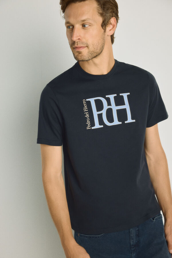 Pedro del Hierro T-shirt de manga curta estampada Marinho