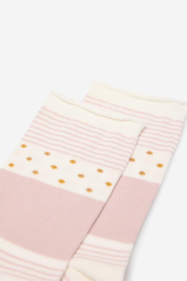 Milano Meia Estampada Rosa