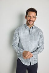 Milano Camisa cuadros manga larga Azul Claro