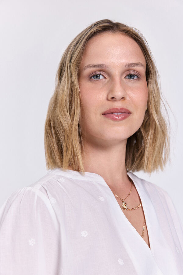 Milano Blusa fluida margaritas Blanco