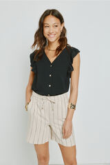 Milano Blusa com folhos Preto