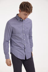 Fifty Outlet Camisa Twill Vichy marinho