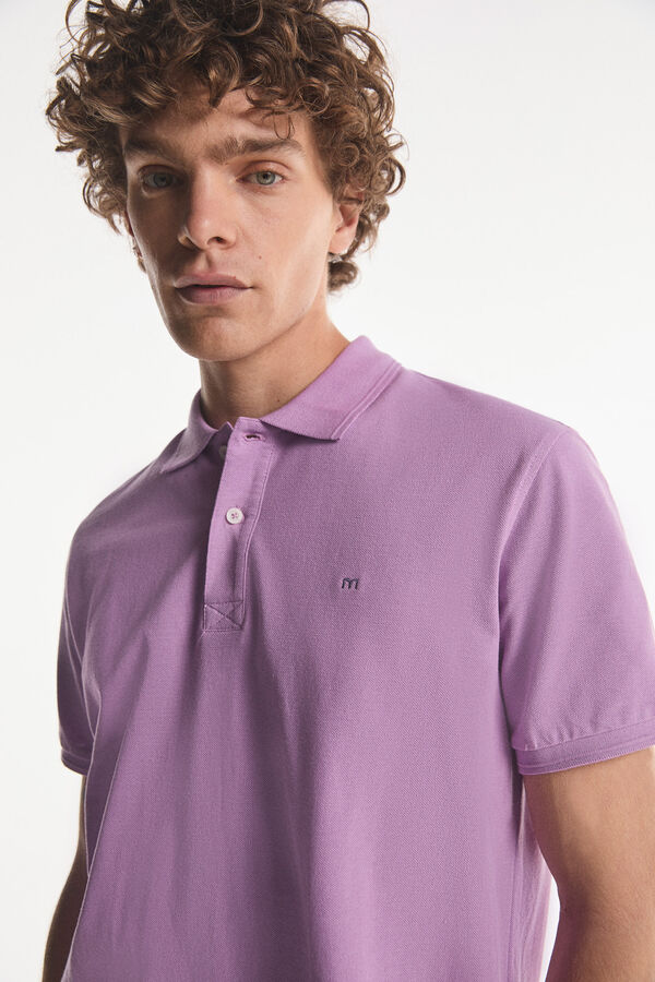 Fifty Outlet Polo básico confecionado com 100% algodão Púrpura