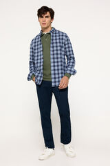 Milano Camisa Twill Cuadros Estampado azul