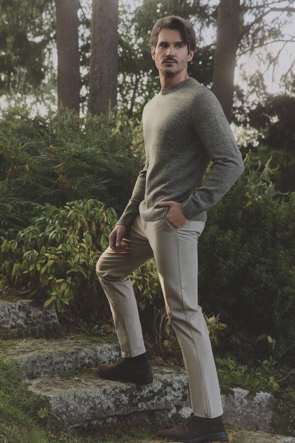 Milano Camisola de gola caixa Cinza medio