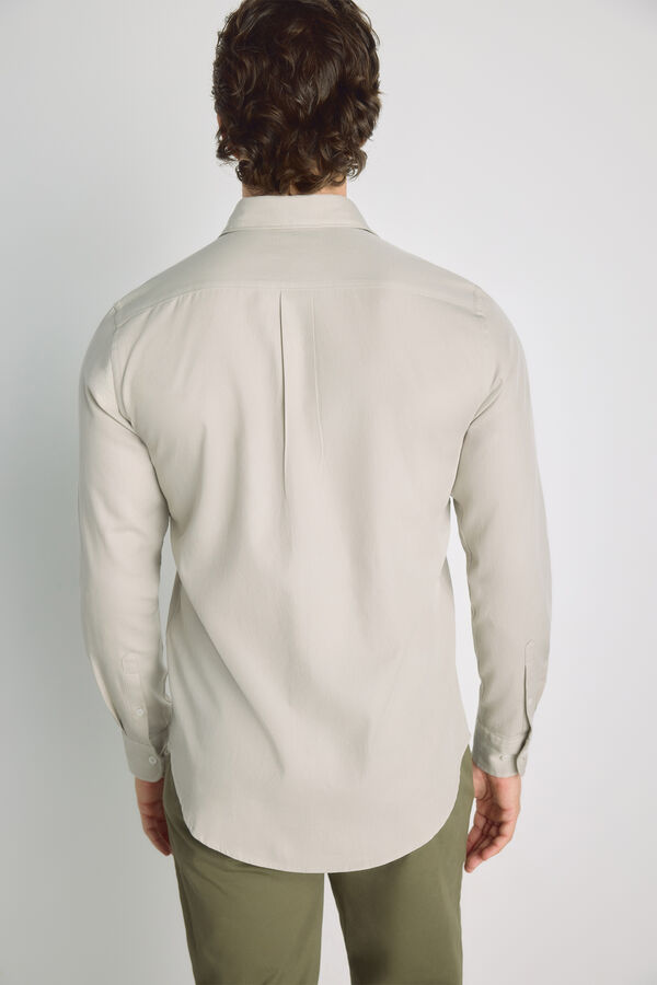 Milano Camisa lisa manga larga Gris Claro