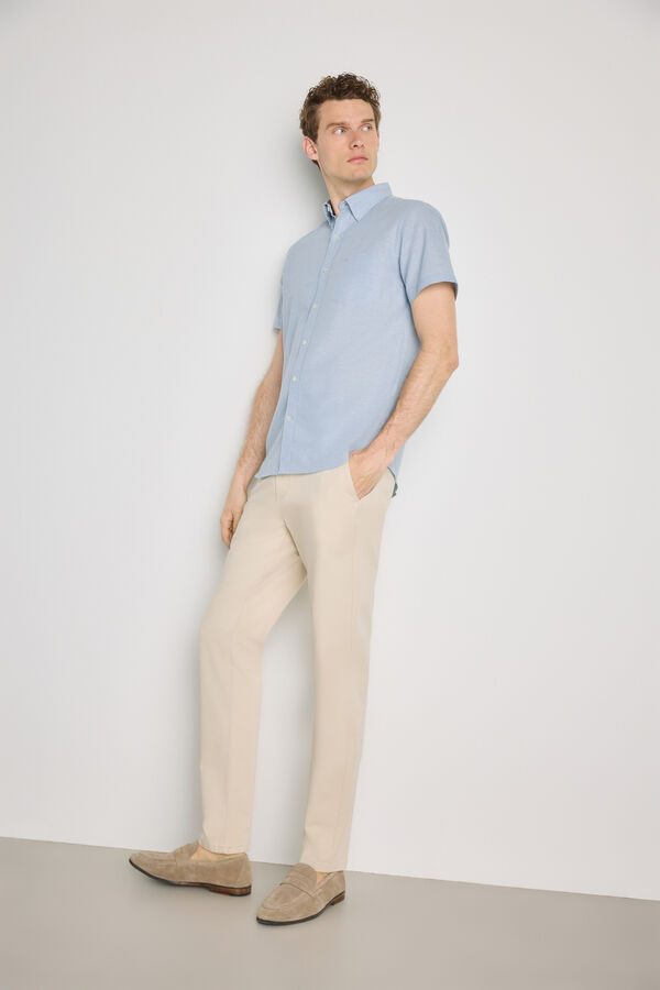 Pedro del Hierro Camisa lisa de manga curta Azul indigo