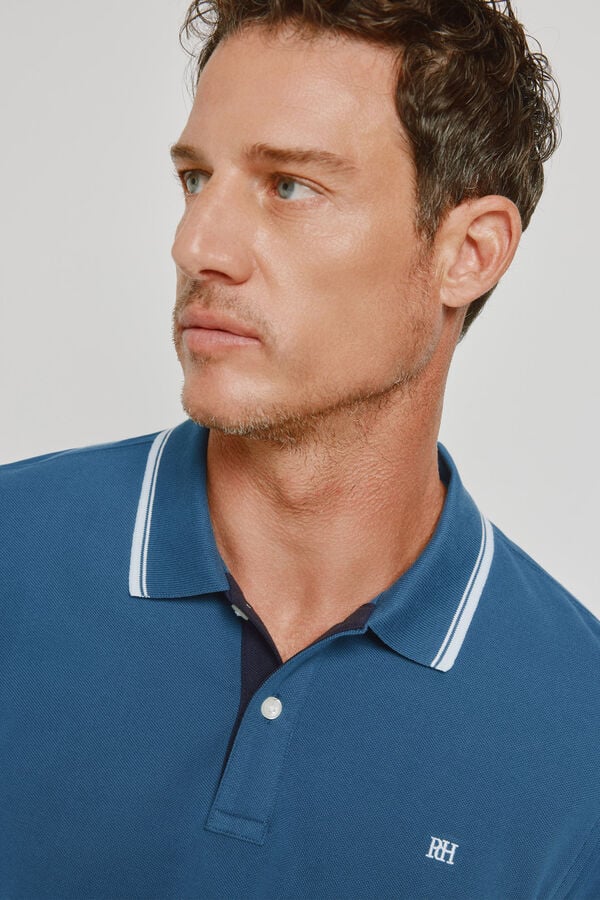 Pedro del Hierro Polo de manga curta Azul