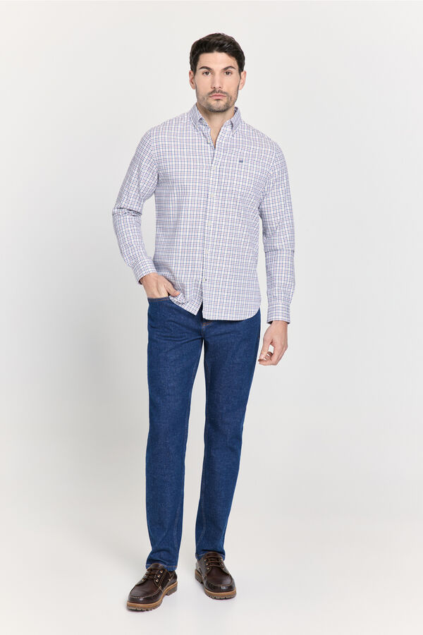 Pedro del Hierro Camisa cuadros relaxed fit Azul