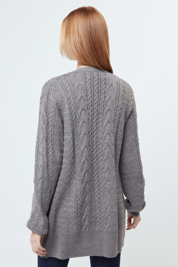 Fifty Outlet Cardigan Punto Ochos Gris