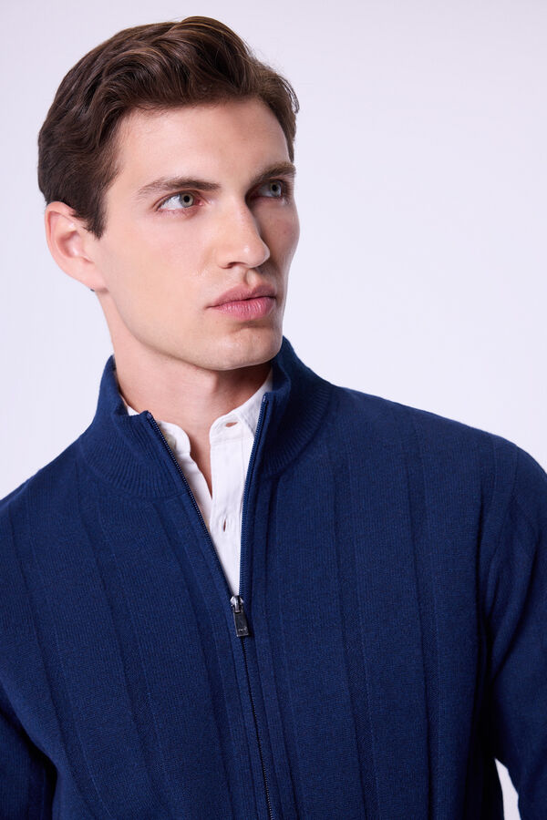 Milano Casaco de algodão com fecho Marinho