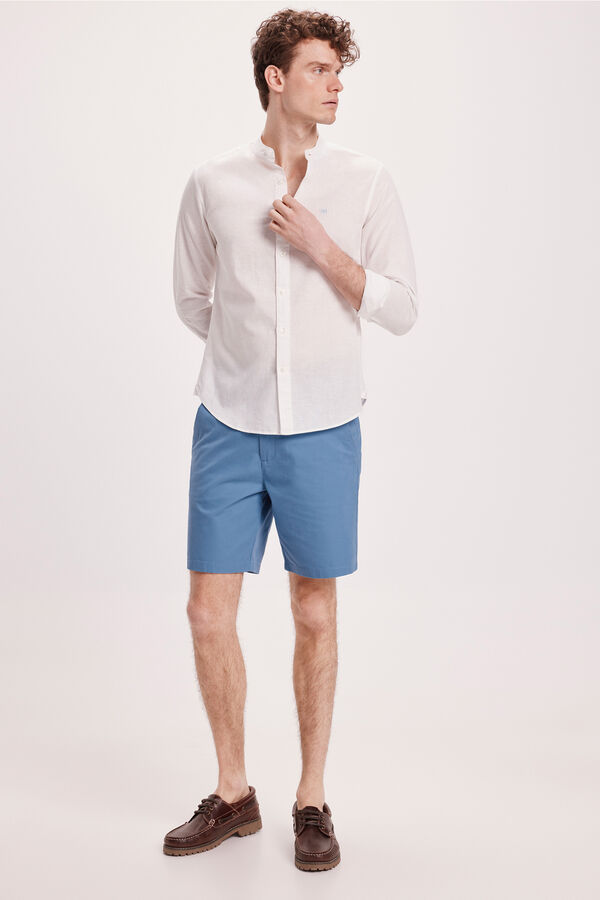 Pedro del Hierro Camisa Lino PDH Lisa Blanco