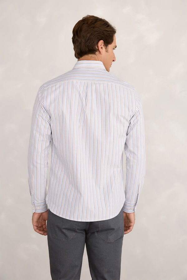 Pedro del Hierro Camisa Sport Rayas Azul Claro