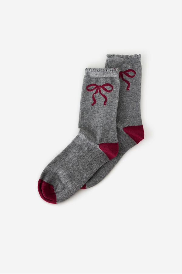 Milano Meias de laço Cinzento oscuro