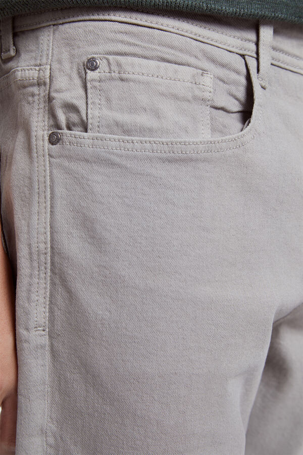 Milano Cal&ccedil;a Slim 5 Bolsos Cinza medio