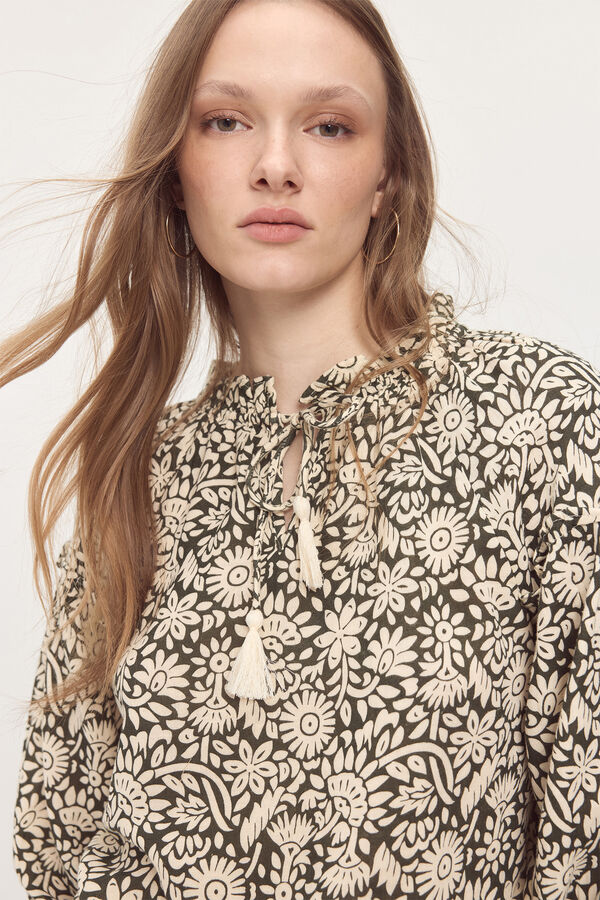 Milano Blusa manga bufante Estampado verde