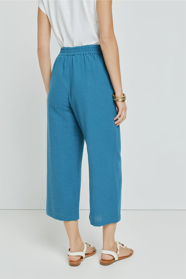 Milano Cal&ccedil;a lisa com cintura el&aacute;stica Azul