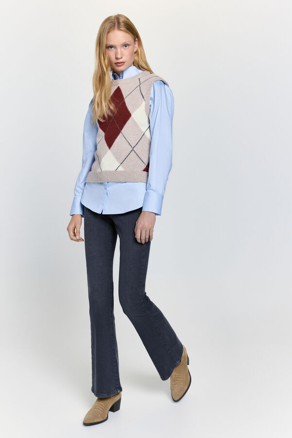 Milano Jeans flare tiro alto Gris