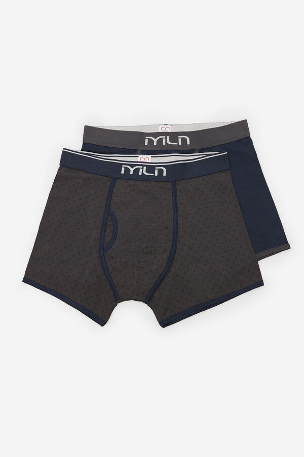 Fifty Outlet Pack 2 boxer microprint Gris