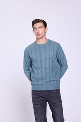 Milano Jersey Básico Rib Cuello Redondo Azul turquesa