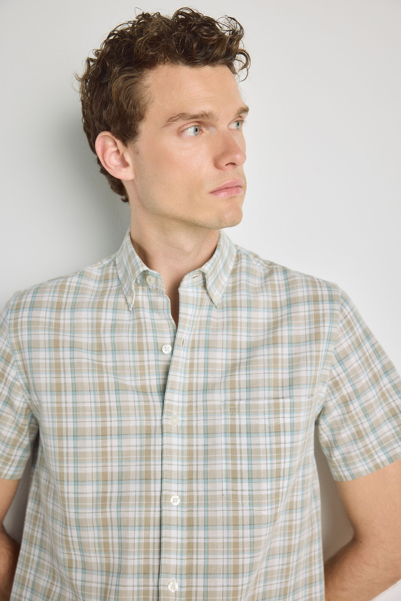 Pedro del Hierro Camisa cuadros manga corta
