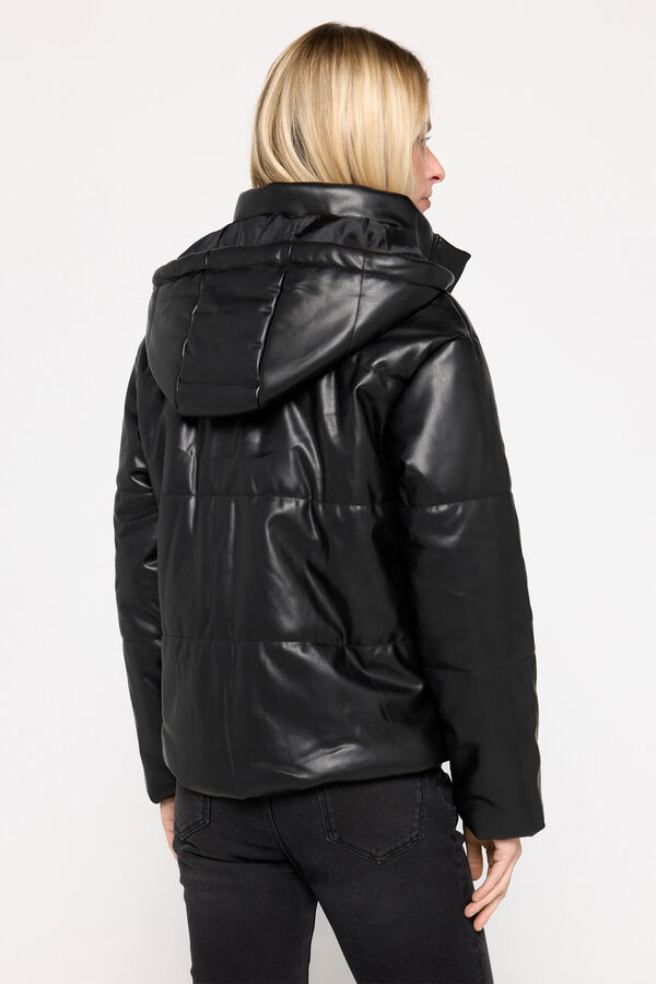 Milano Abrigo corto acolchado efecto piel Negro