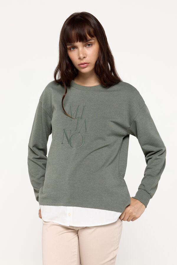 Fifty Outlet Sweatshirt baixo com saia Verde