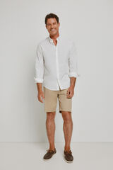 Springfield Camisa lisa de manga comprida Branco