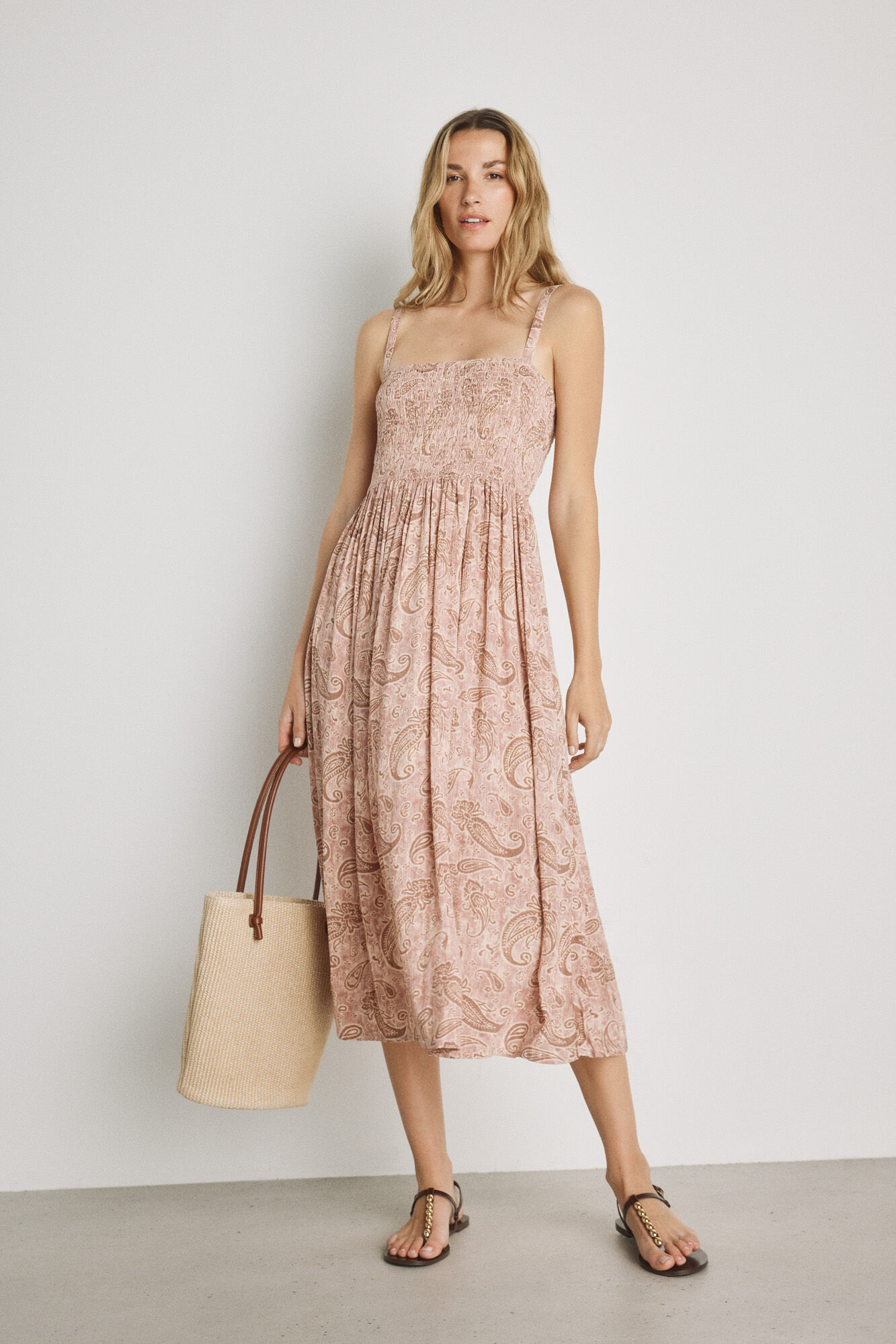 Milano Vestido estampado com tiras