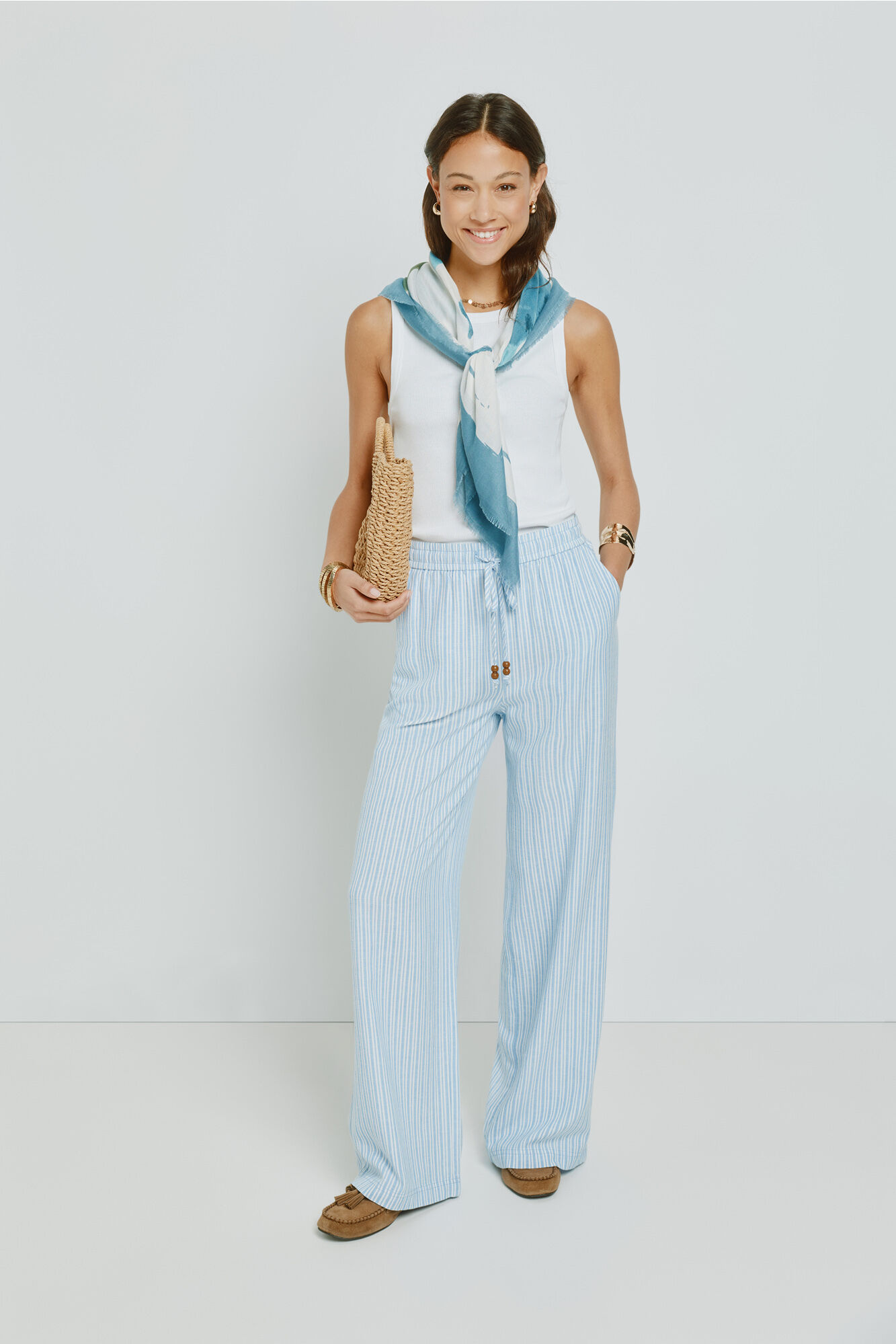 Milano Pantal&oacute;n ancho de rayas