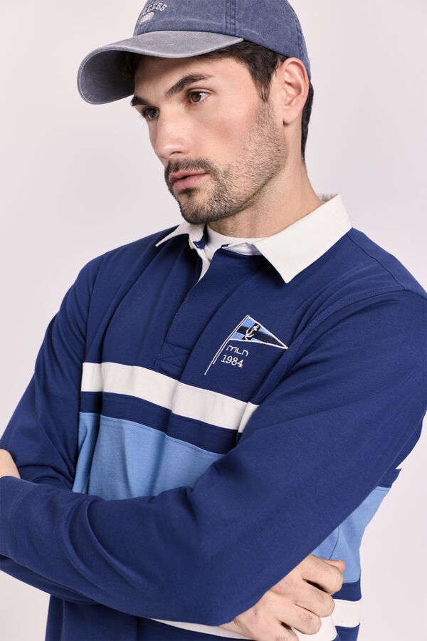 Milano Polo rayas manga larga Navy