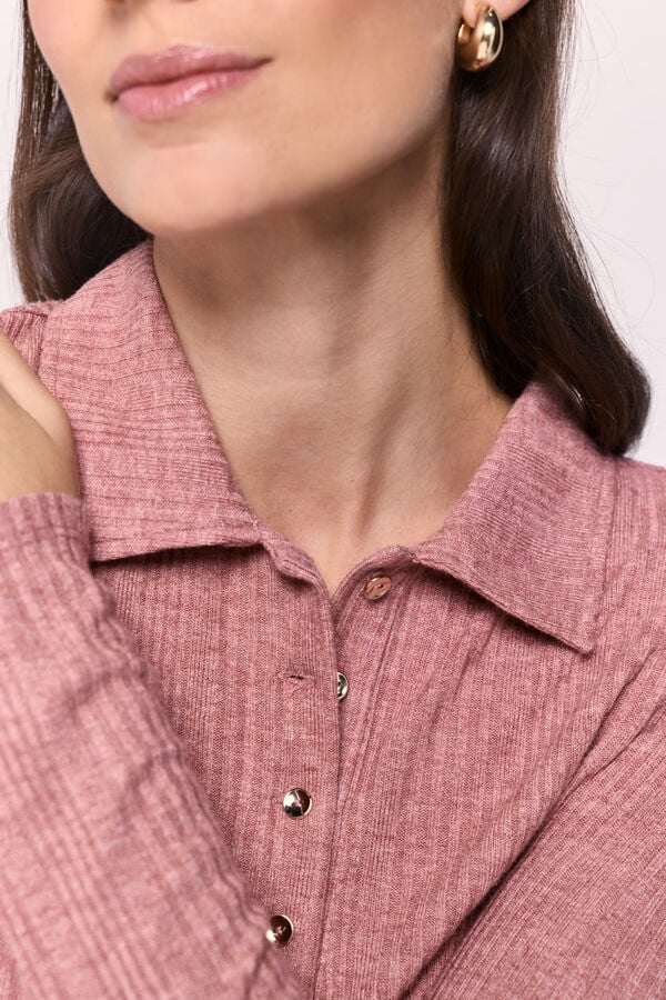 Milano Polo manga comprida Vinho