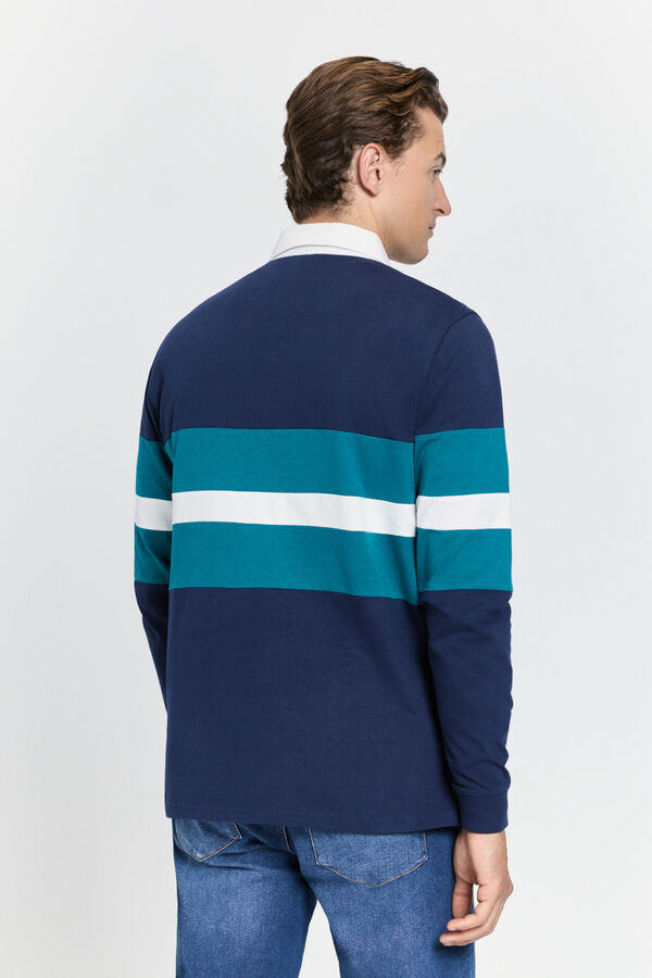 Milano Polo estilo rugby Marinho