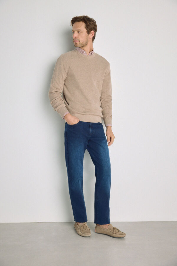 Milano Jersey cuello caja Beige