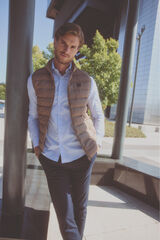 Pedro del Hierro Camisa social de popeline xadrez Azul