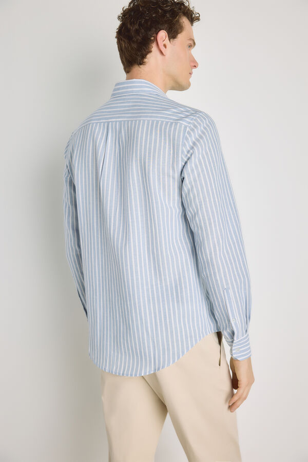 Pedro del Hierro Camisa rayas manga larga Azul Claro