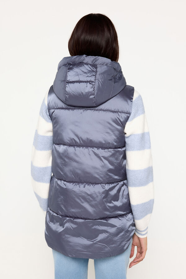 Milano Chaleco plum&iacute;fero acolchado con capucha Azul
