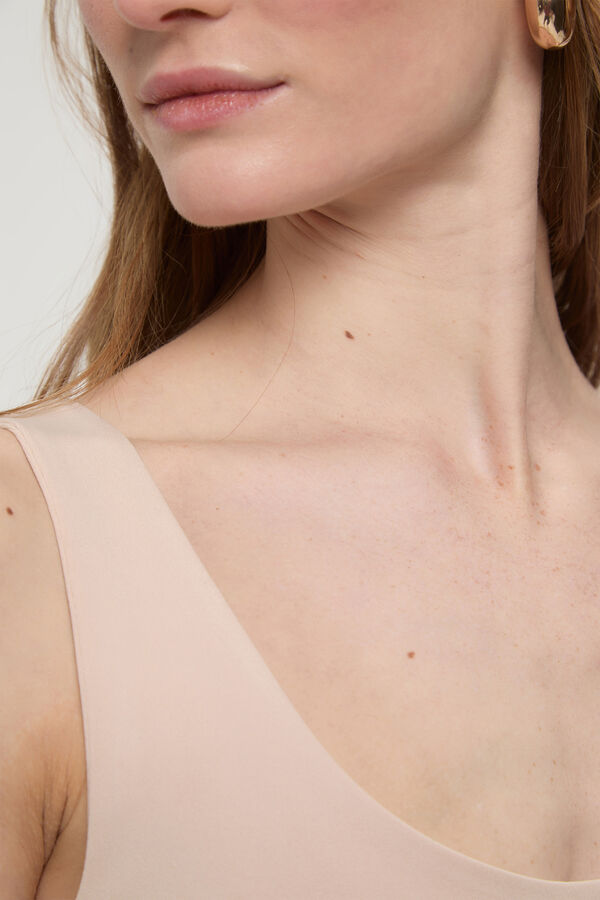 Milano T-shirt el&aacute;stica com al&ccedil;as largas Rosa